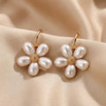 Pearl Petal Daisy Drop Earrings