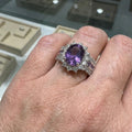 Amethyst Twilight Crown Ring | White Gold