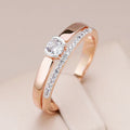 Rose Gold Two-Layer Zirconia Ring