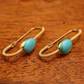 Timeless Gold Turquoise, Pearl and Moonstone Earrings