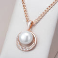 Opulent Pearl Halo Pendant Necklace