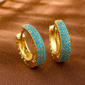 Turquoise Minimalist Hoop Earrings