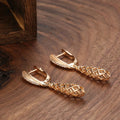Majestic Sculpted Grid Accent Drop Earrings