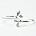 Timeless Silver Opal Leaf Bangle