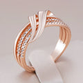 Unique Geometric Pearl Rose Gold Ring