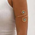 Bohemian Silver Crescent Turquoise Armlet
