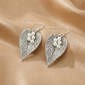 Pearl Cluster Leaf Drop Earrings