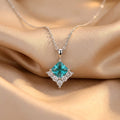 Silver Inlaid Synthetic Gemstone Necklace