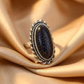Vintage Silver Blue Sandstone Ring