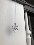 Stainless Steel Infinity Necklace with Heart & Paw Charm