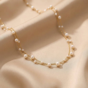 Pearl Chain Choker Necklace
