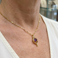 Vespera Amethyst Swirl Necklace | Gold