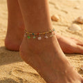 Anklet with Multicoloured Crystals and Gold