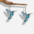 Blue Crystal Hummingbird Earrings