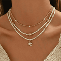 Seaside Starfish Beaded Layered Necklace