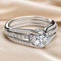 White Gold Zircon Multi-Layered Ring