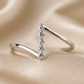 White Gold Delicate Z-Shaped Zirconia Ring