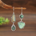 Geometric Asymmetric Punk Texture Earrings