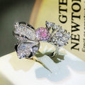 Sparkling Petal Adjustable Ring