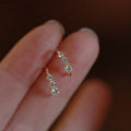 Exquisite Small White Gold Zirconia Earrings
