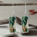 Minimalist Green and Gold Abstract Earrings