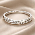White Gold Cubic Zirconia Commuter Ring