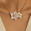 Gold Pearl Flower Necklace