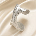 Bold Twisted Line Matte White Gold Bangle