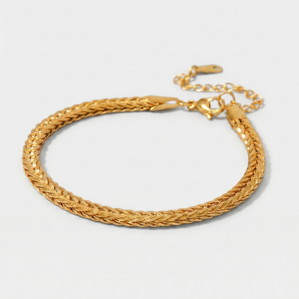 Katharina Gold Wheat Chain Bracelet