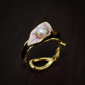 Pearl Petal Twist Adjustable Open Ring