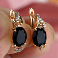 Golden Teardrop-Cut Stone Earrings