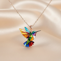 Rainbow Hummingbird Necklace – "Joy Takes Flight" Statement Pendant