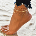 Gold Ankle Chain with Crystal