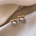 Elegant Gold and Dark Pearl Earrings