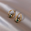 Elegant Green Gold Earrings