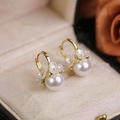 Elegant Pearl Earrings with Floral Detail