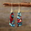 Vintage Silver and Gold Colourful Stone Earrings