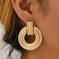 Elegant Gold Hollow Mandala Earrings