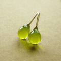 Vintage Olive Drop Crystal Earrings