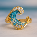 Light Blue Wave Ring
