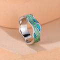 Enamel Ring in the Shape of an Ocean Wave